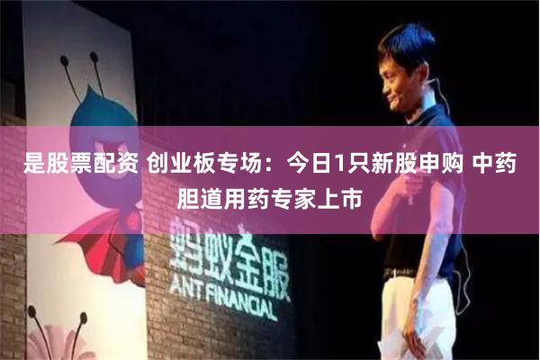 是股票配资 创业板专场：今日1只新股申购 中药胆道用药专家上市